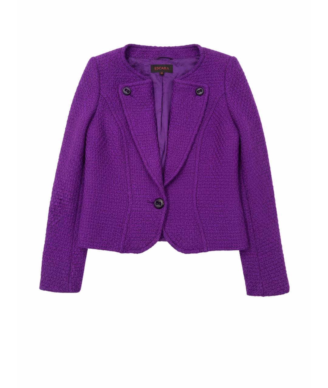 ESCADA Фиолетовый шерстяной жакет/пиджак, фото 1