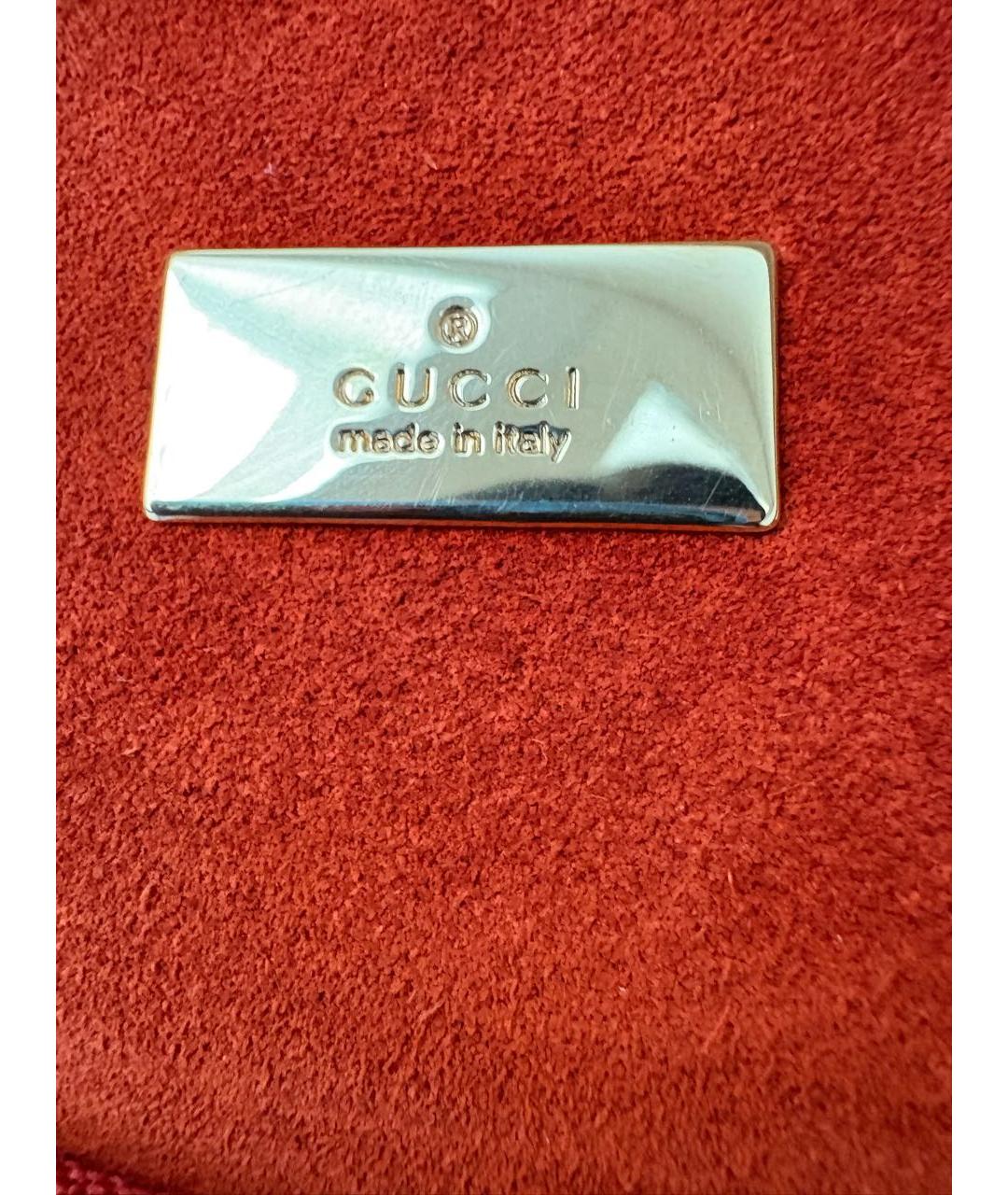 GUCCI Оранжевая замшевая сумка с короткими ручками, фото 8