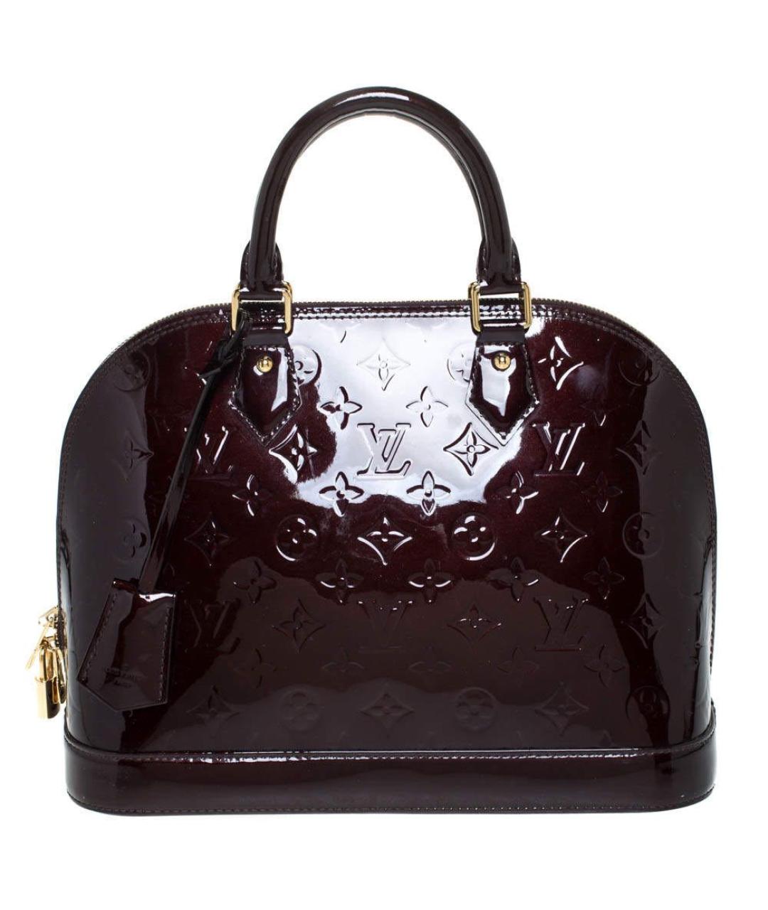 LOUIS VUITTON Бордовая сумка с короткими ручками из лакированной кожи, фото 1