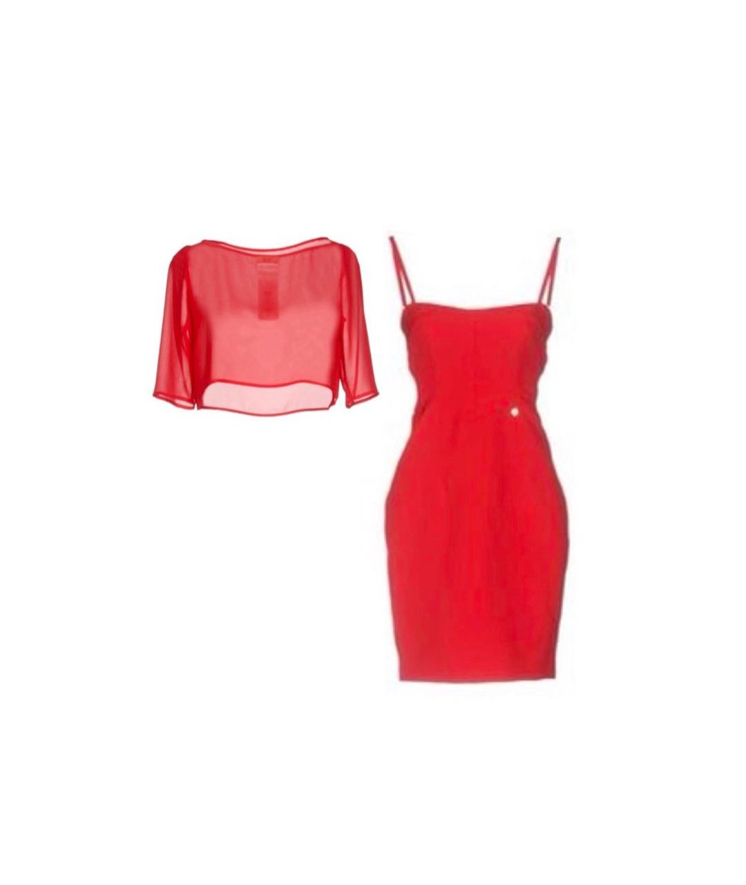 LIU JO Красное полиэстеровое коктейльное платье, фото 1