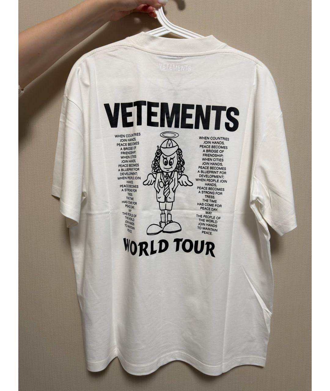 VETEMENTS Белая хлопковая футболка, фото 2