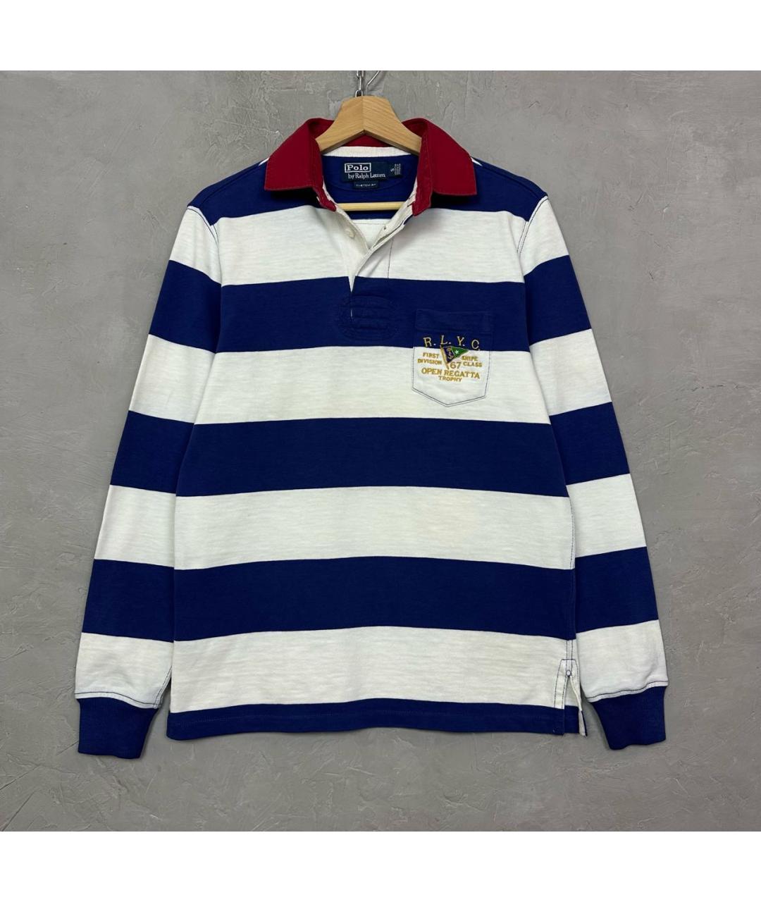 POLO RALPH LAUREN Мульти хлопковое поло с длинным рукавом, фото 8