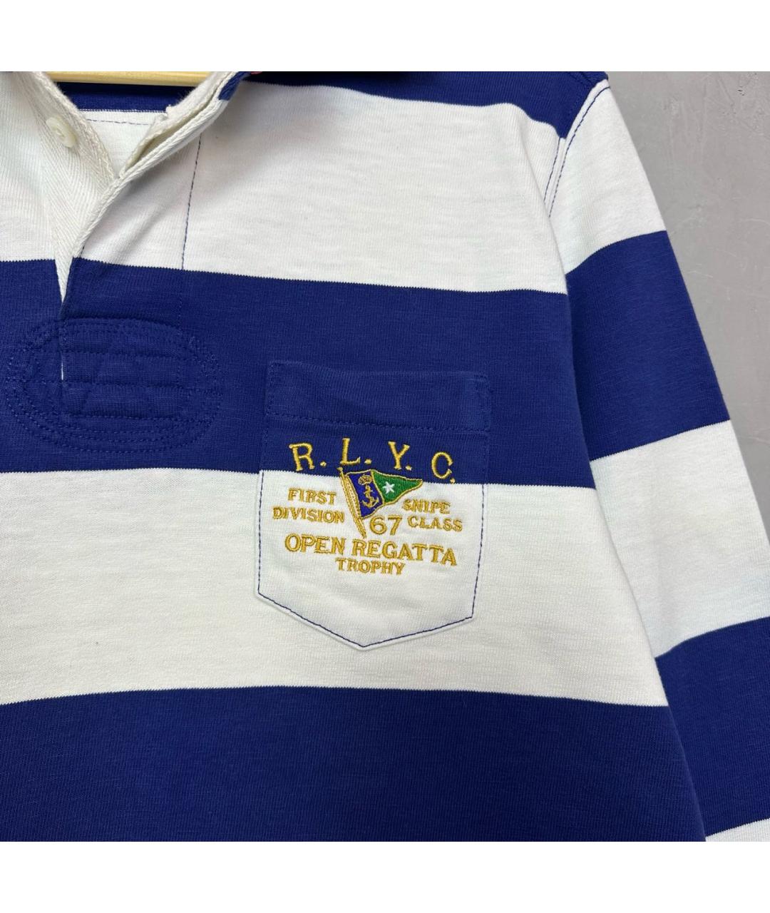 POLO RALPH LAUREN Мульти хлопковое поло с длинным рукавом, фото 4