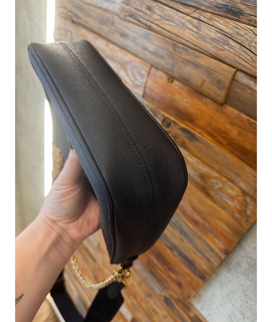 PRADA Черная кожаная сумка с короткими ручками, фото 5