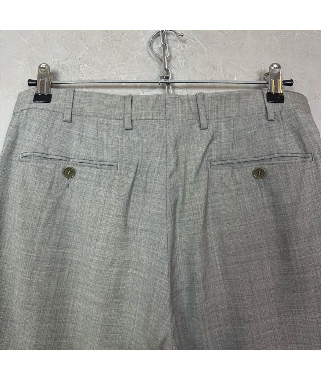 MOSCHINO Серые шерстяные классические брюки, фото 3