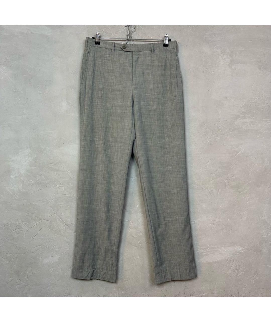 MOSCHINO Серые шерстяные классические брюки, фото 9