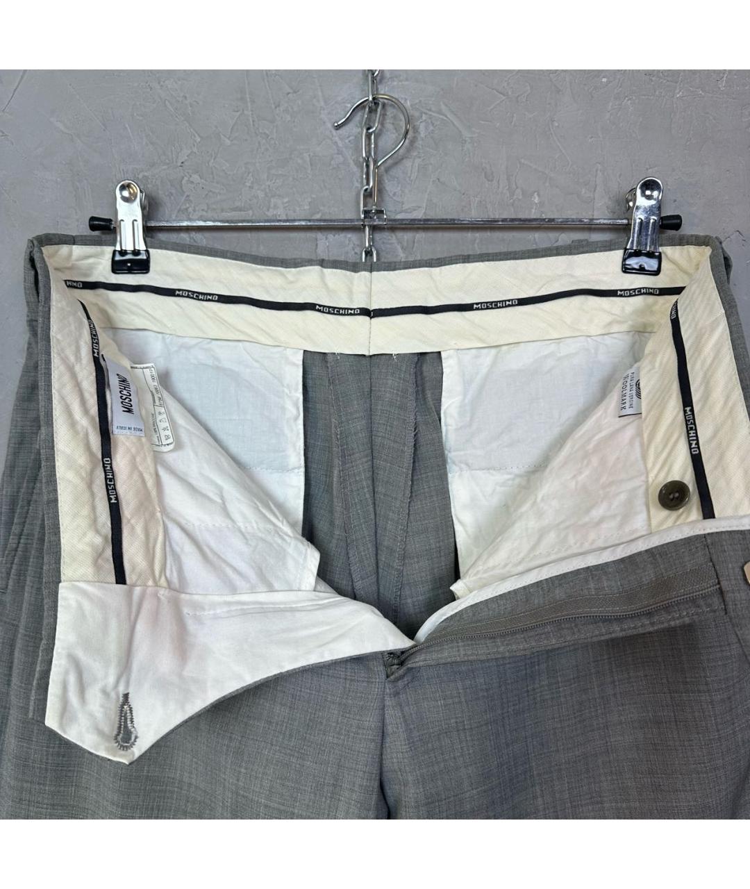 MOSCHINO Серые шерстяные классические брюки, фото 7