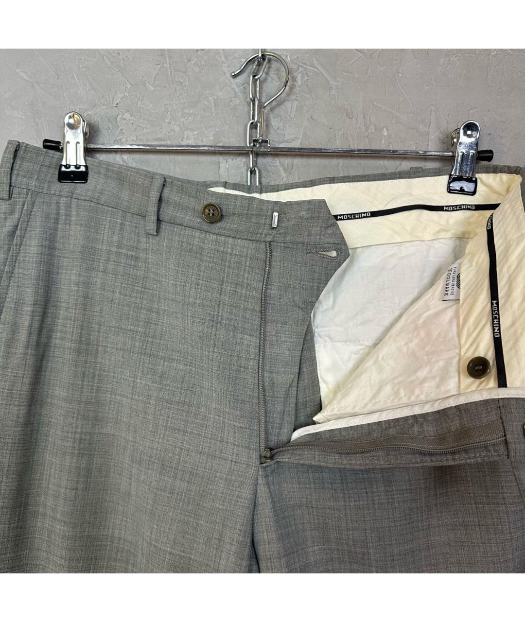 MOSCHINO Серые шерстяные классические брюки, фото 5