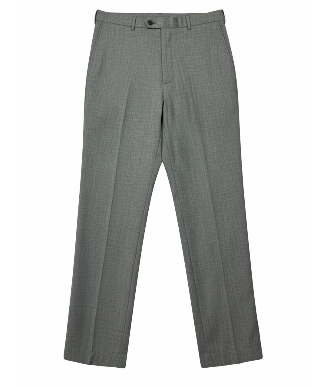 MOSCHINO Серые шерстяные классические брюки, фото 1