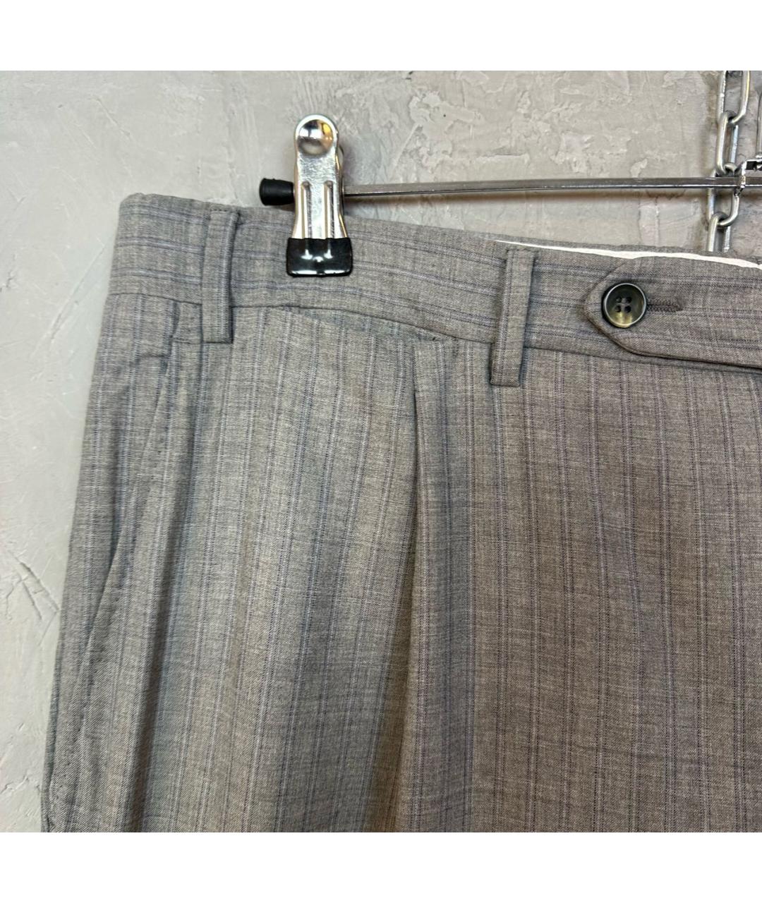 CANALI Серые шерстяные классические брюки, фото 4