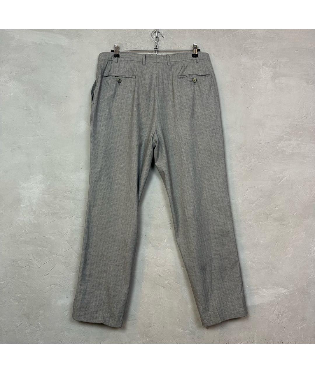 CANALI Серые шерстяные классические брюки, фото 2