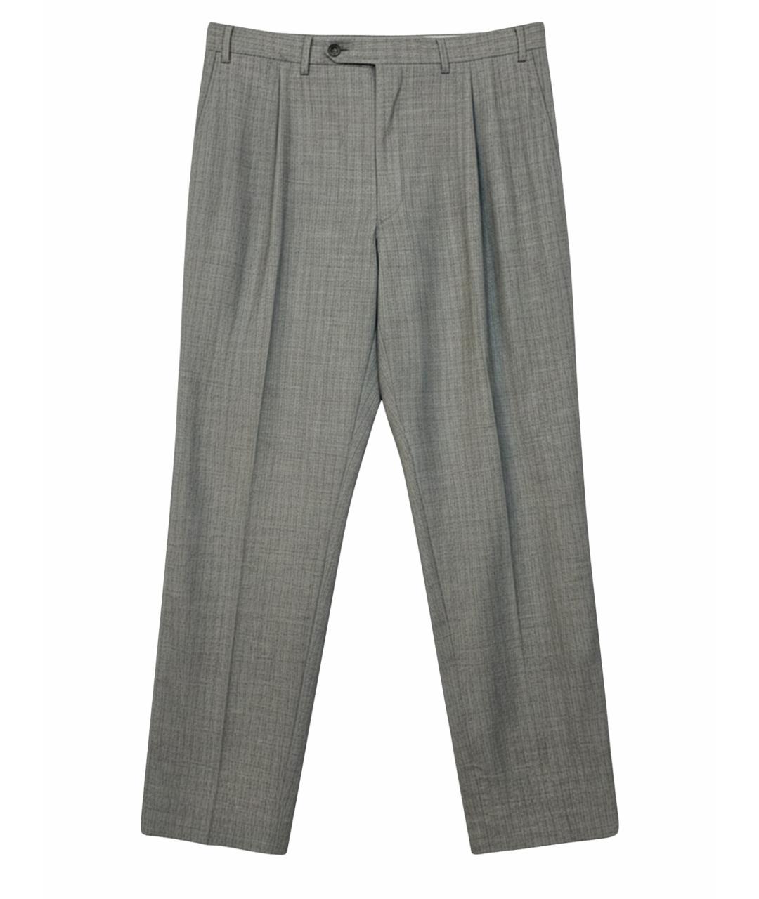 CANALI Серые шерстяные классические брюки, фото 1