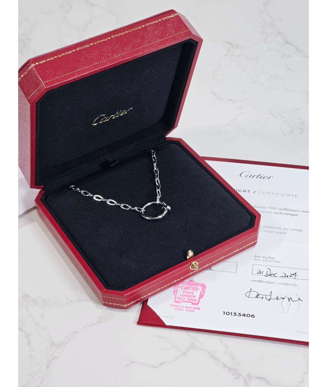 CARTIER Серебряное колье из белого золота, фото 2