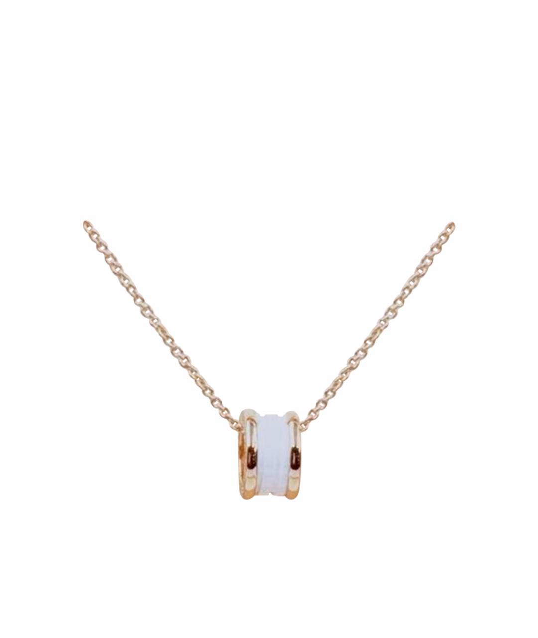BVLGARI Белое колье из розового золота, фото 1