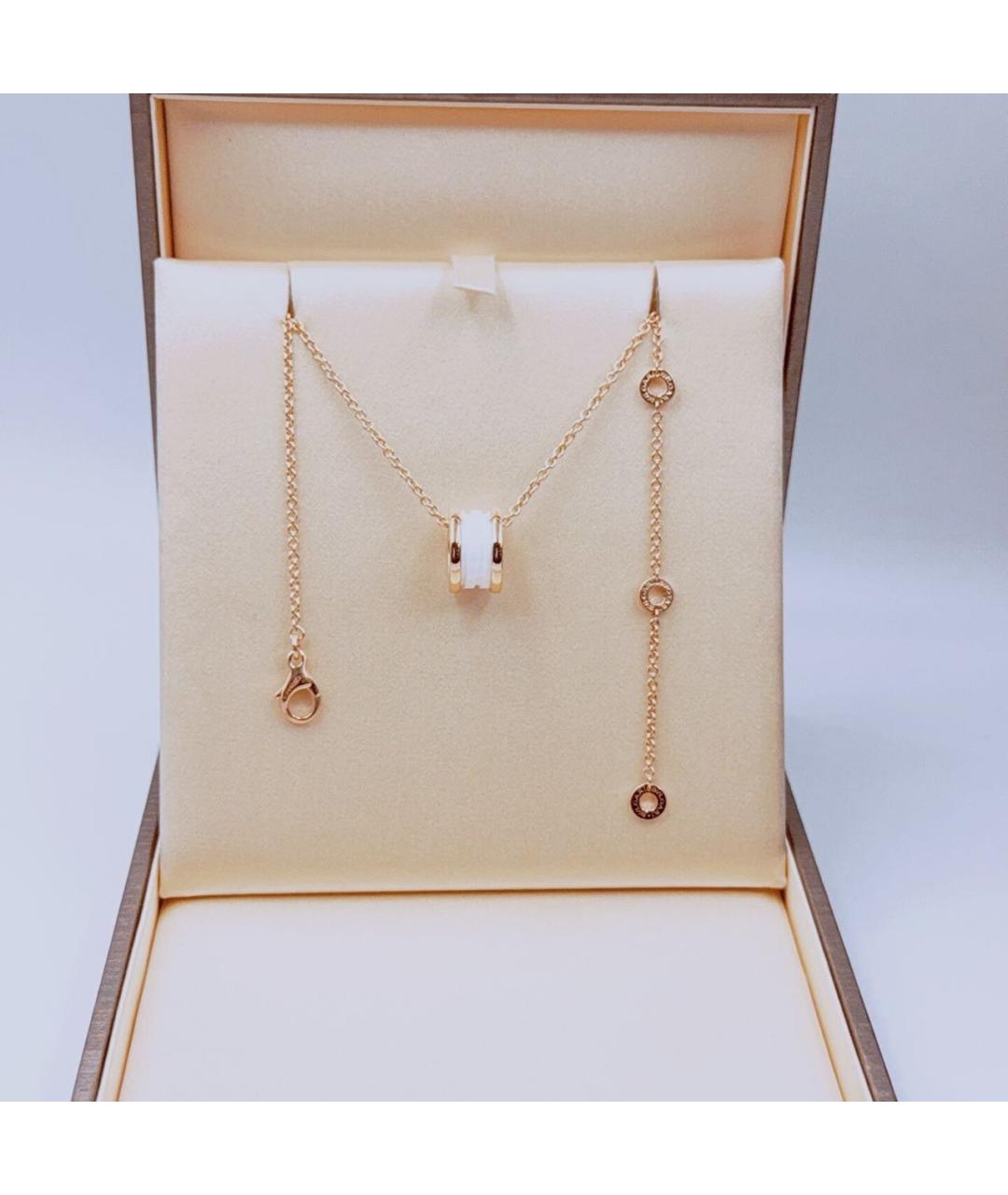BVLGARI Белое колье из розового золота, фото 3