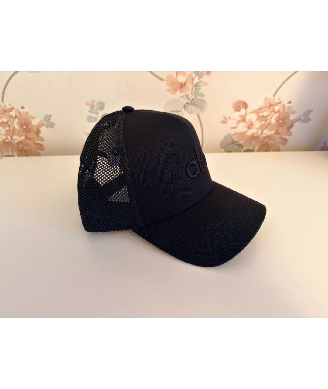 ALO YOGA Черная хлопковая кепка, фото 2