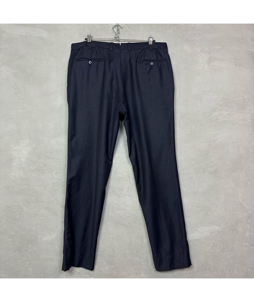 ERMENEGILDO ZEGNA XXX Темно-синие шерстяные классические брюки, фото 2