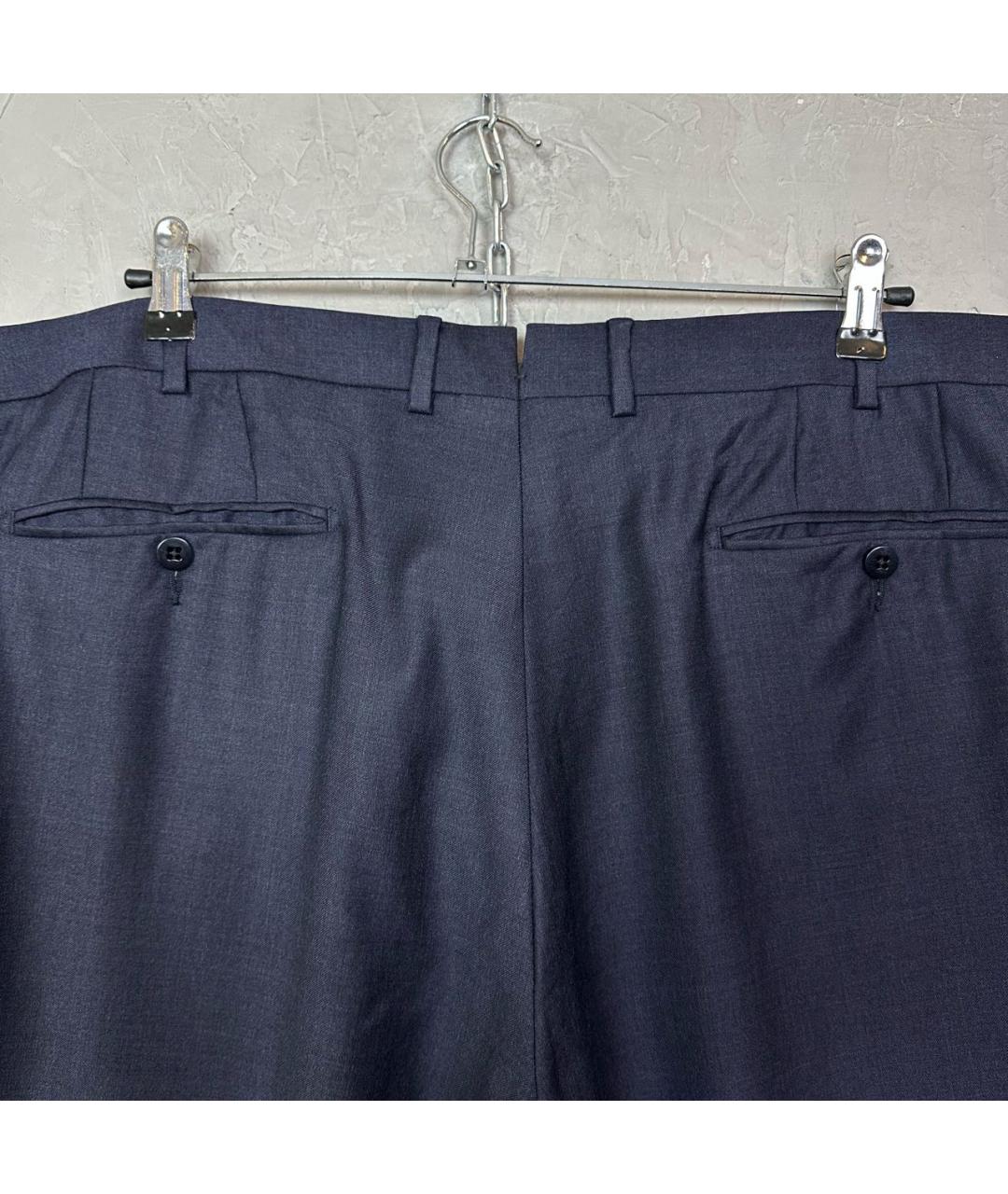 ERMENEGILDO ZEGNA XXX Темно-синие шерстяные классические брюки, фото 3