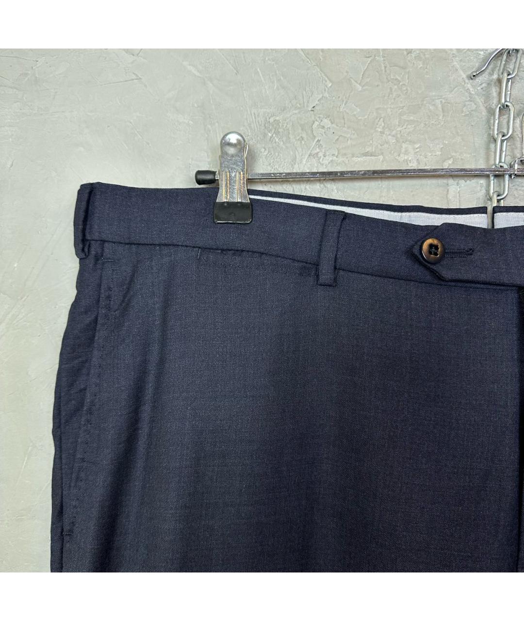 ERMENEGILDO ZEGNA XXX Темно-синие шерстяные классические брюки, фото 5