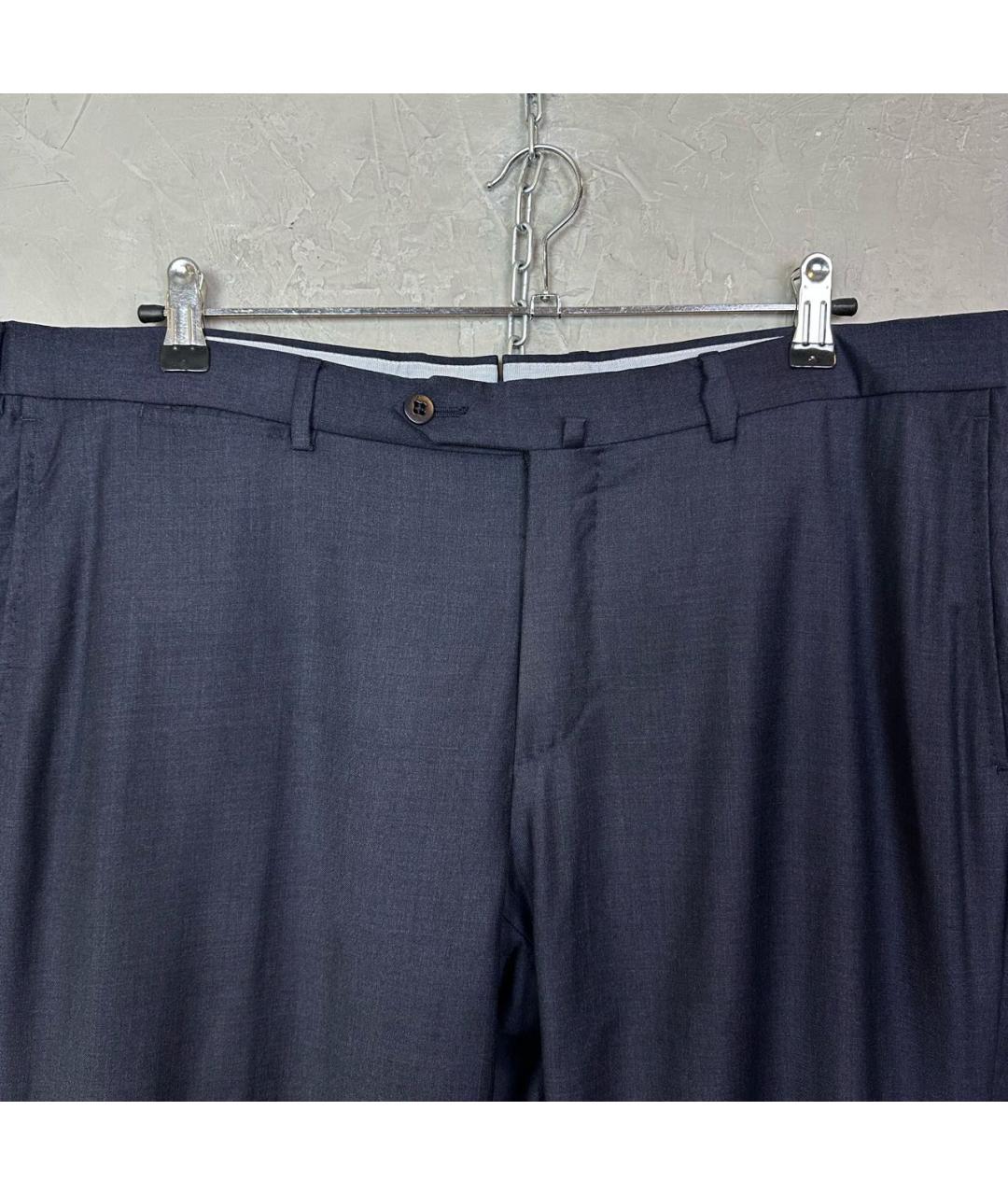 ERMENEGILDO ZEGNA XXX Темно-синие шерстяные классические брюки, фото 4