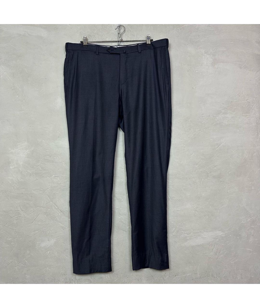 ERMENEGILDO ZEGNA XXX Темно-синие шерстяные классические брюки, фото 9