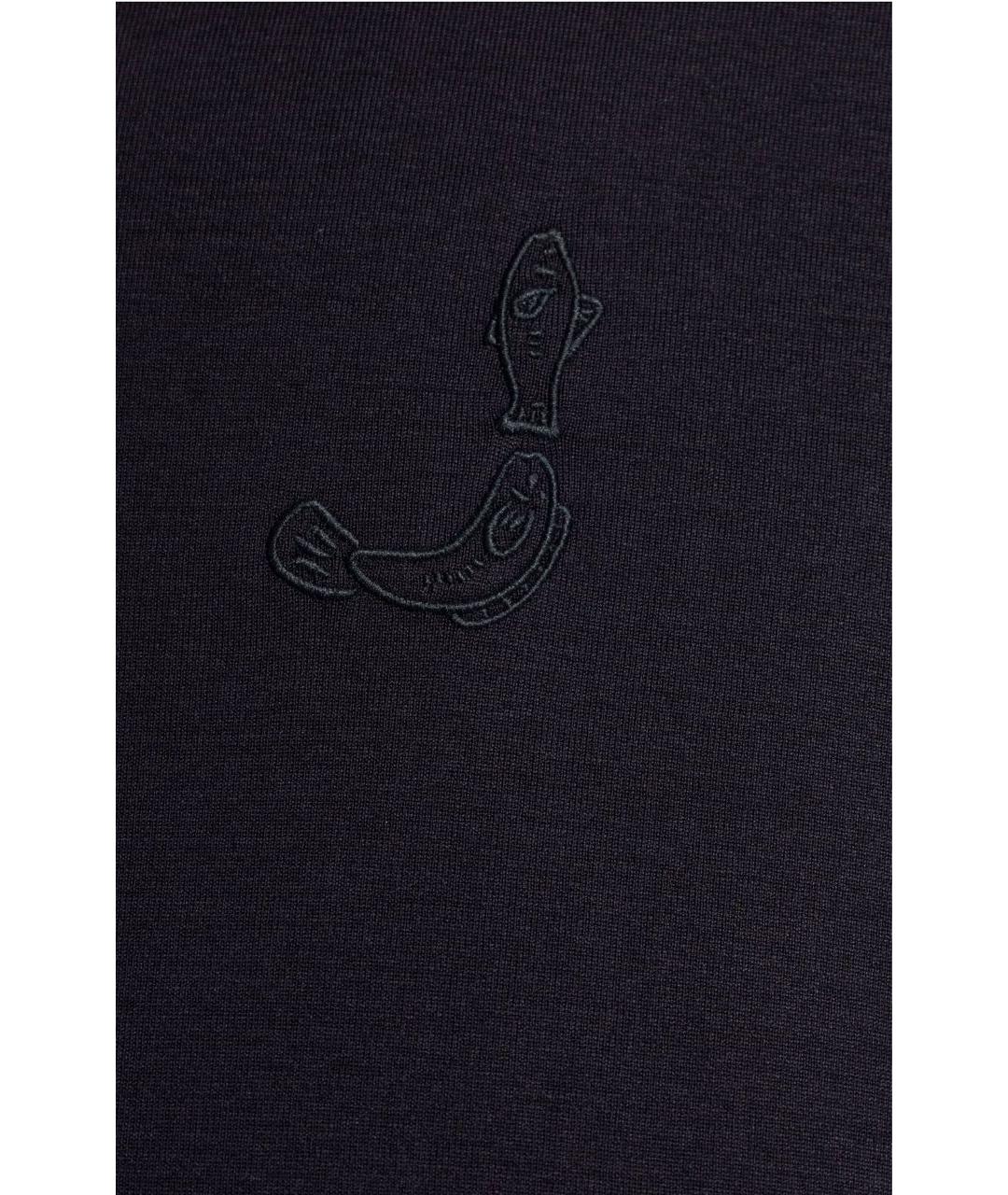 JACQUEMUS Темно-синяя хлопковая футболка, фото 3