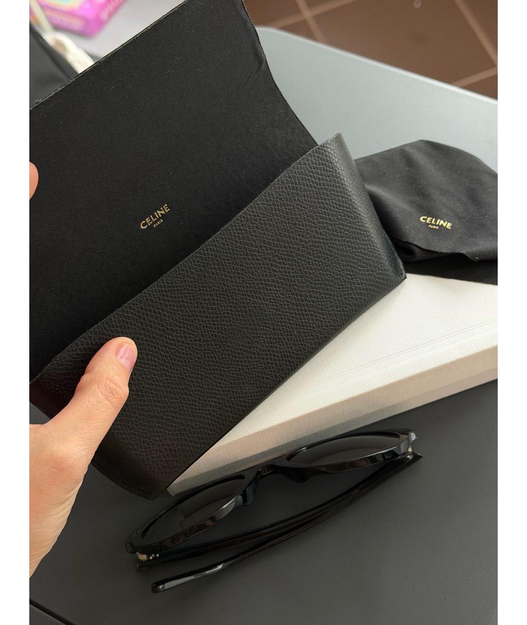 CELINE Черные пластиковые солнцезащитные очки, фото 5