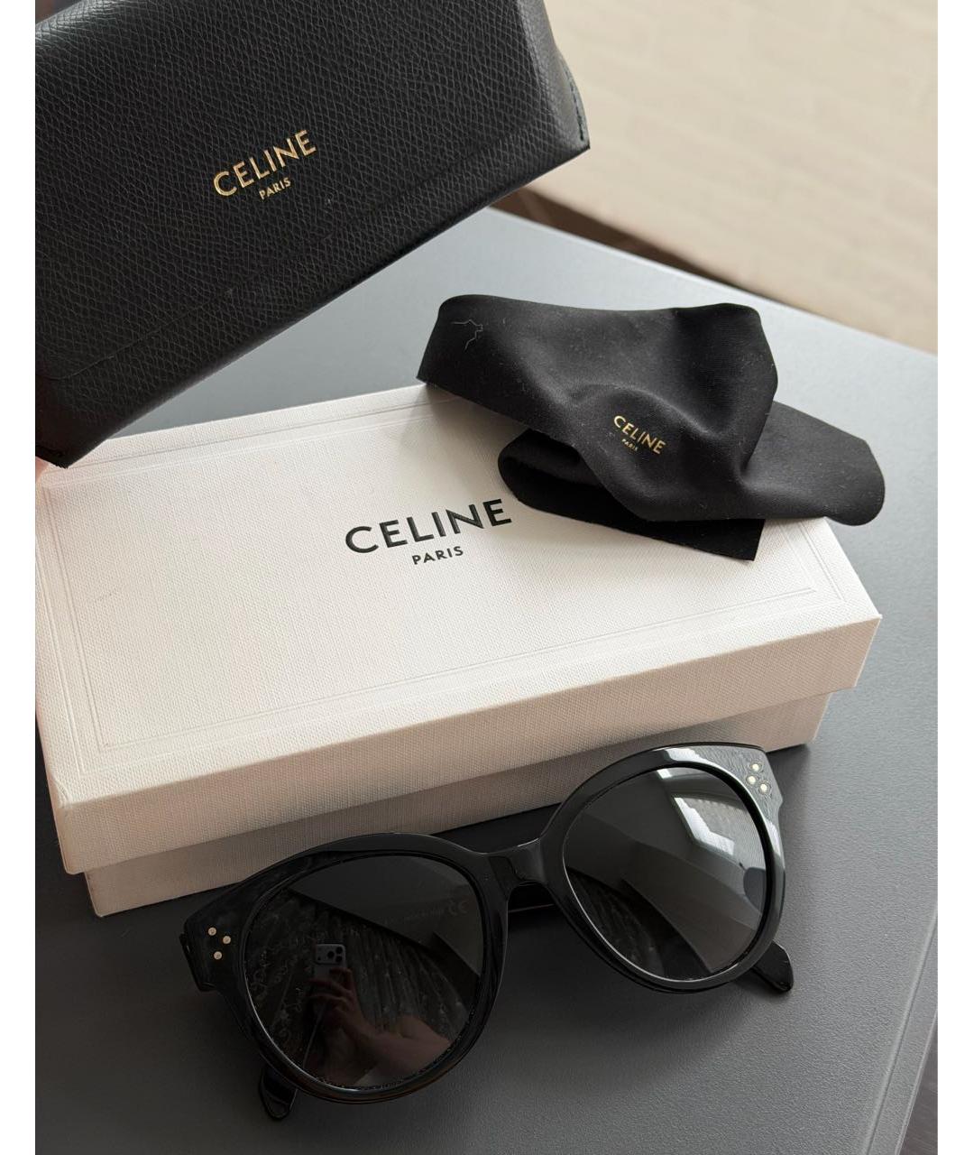 CELINE Черные пластиковые солнцезащитные очки, фото 4