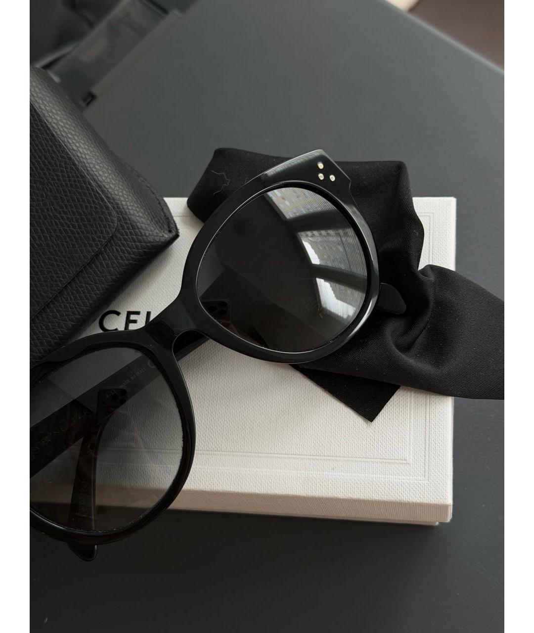 CELINE Черные пластиковые солнцезащитные очки, фото 8