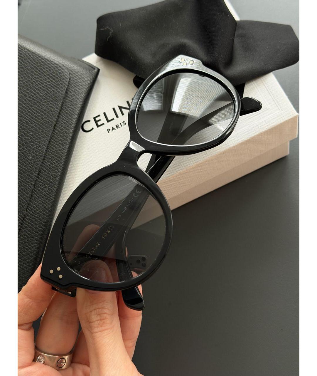 CELINE Черные пластиковые солнцезащитные очки, фото 9