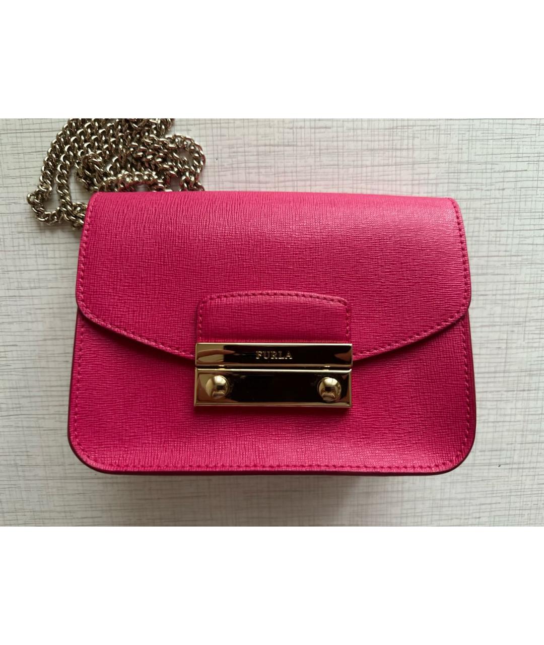 FURLA Фуксия кожаная сумка через плечо, фото 5