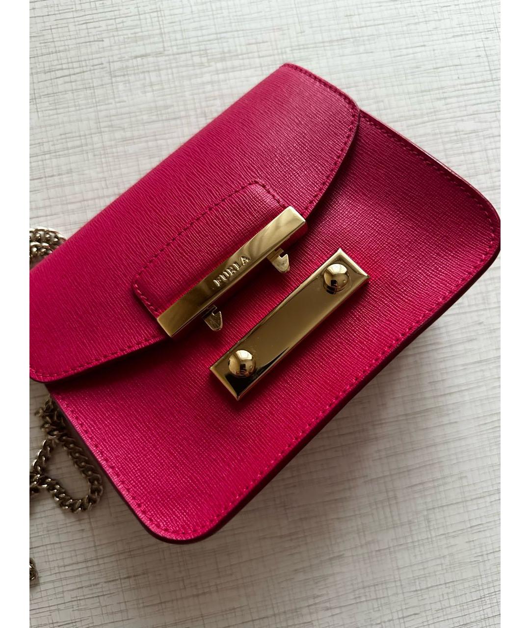 FURLA Фуксия кожаная сумка через плечо, фото 2