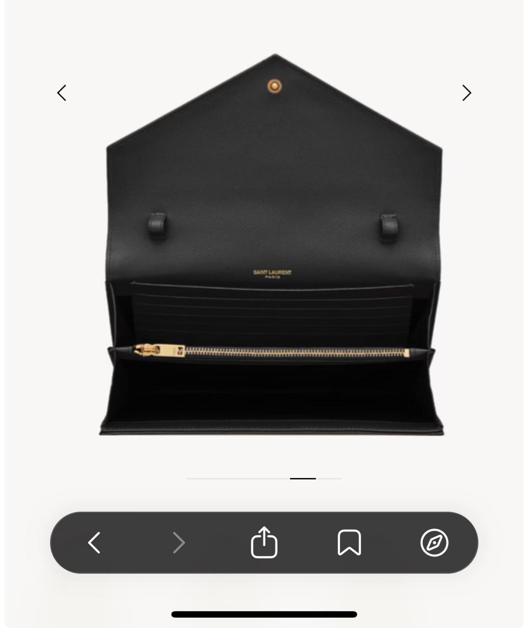 SAINT LAURENT Черный кожаный кошелек, фото 2