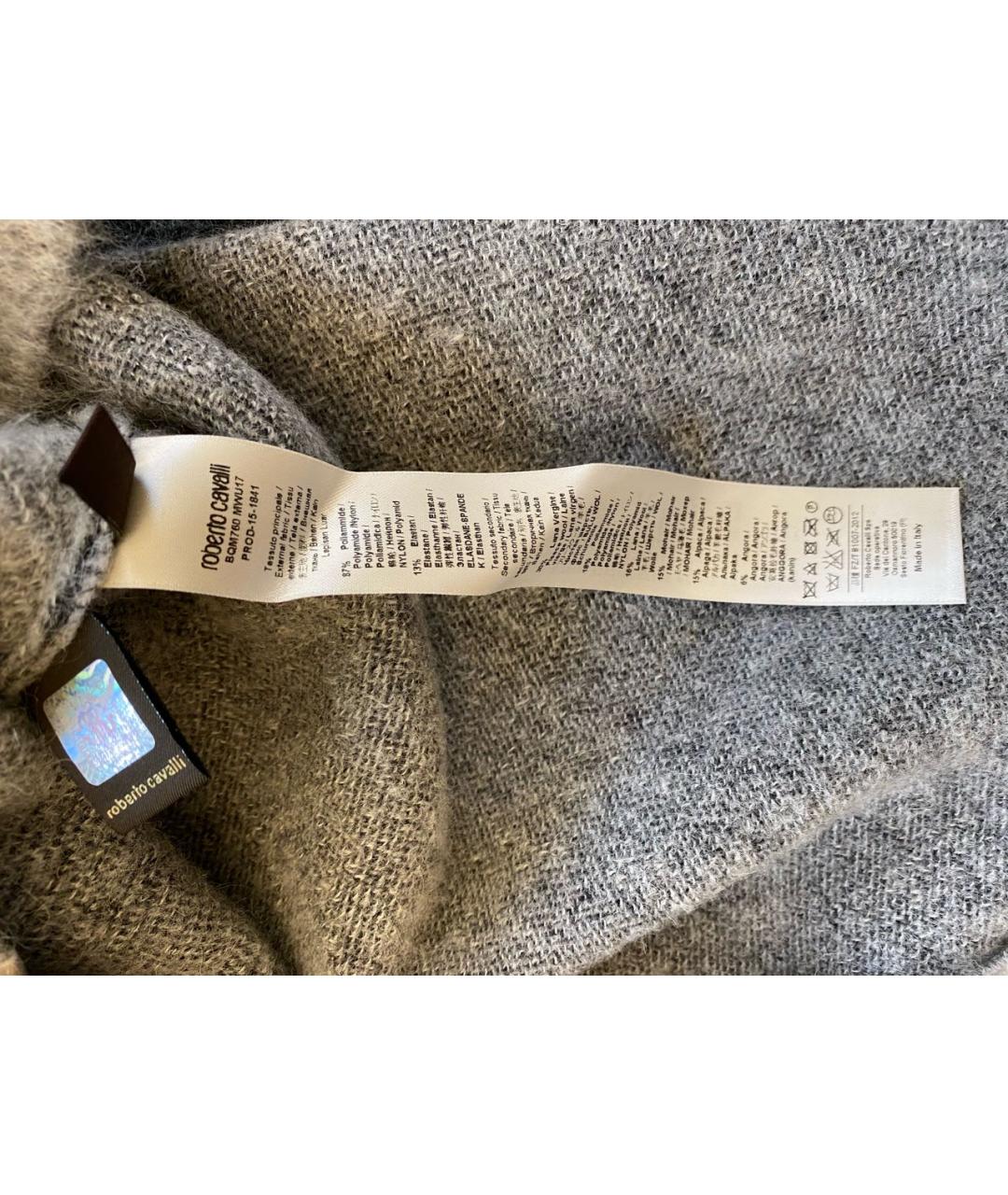 ROBERTO CAVALLI Антрацитовое шерстяное повседневное платье, фото 8