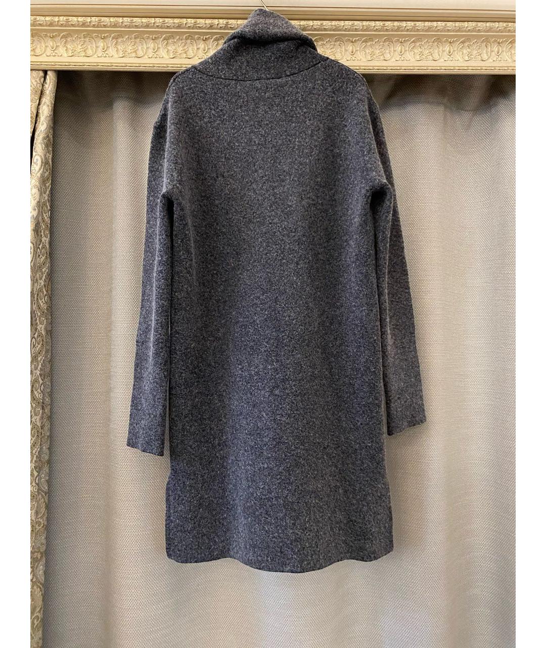 ROBERTO CAVALLI Антрацитовое шерстяное повседневное платье, фото 6