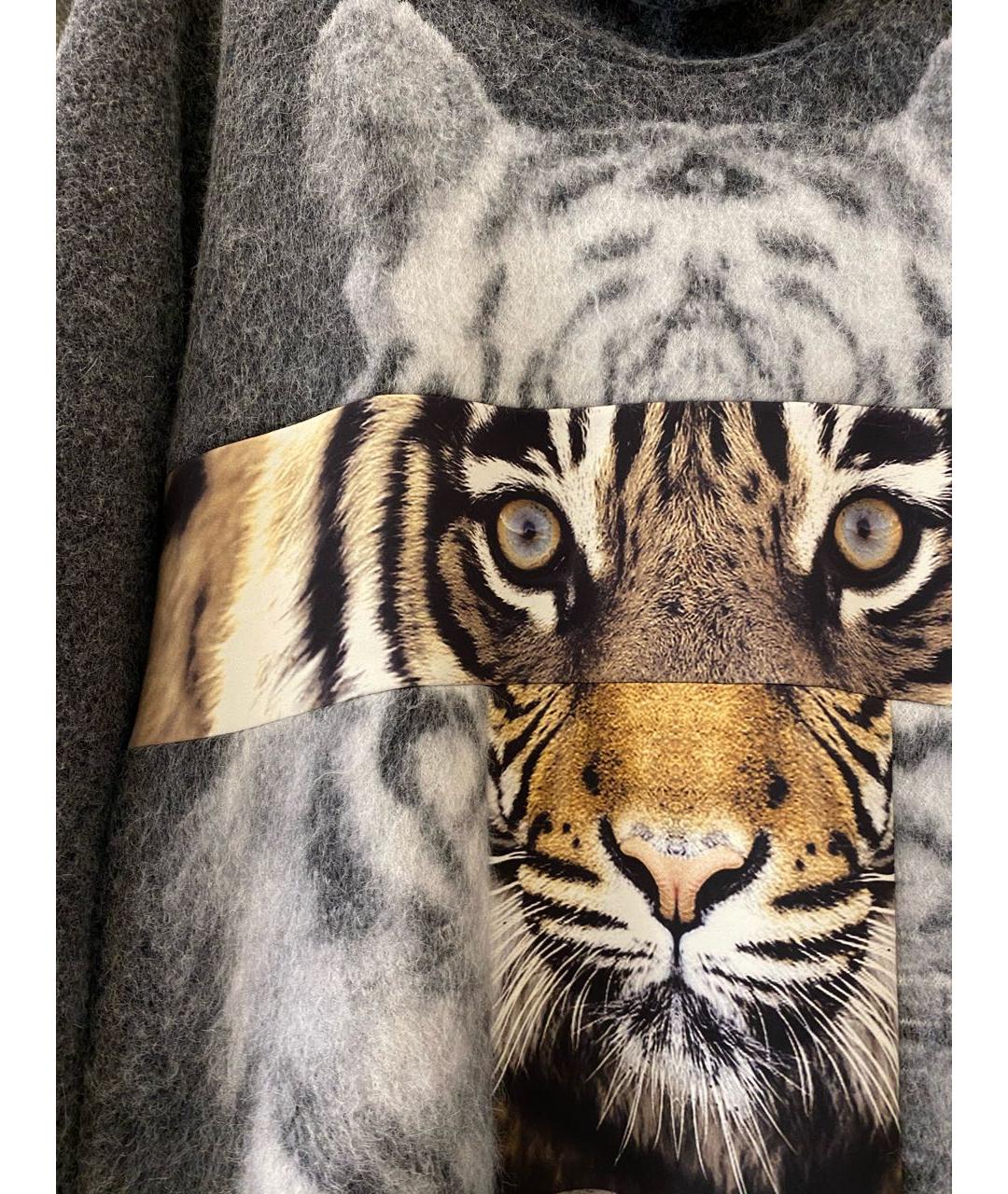 ROBERTO CAVALLI Антрацитовое шерстяное повседневное платье, фото 7