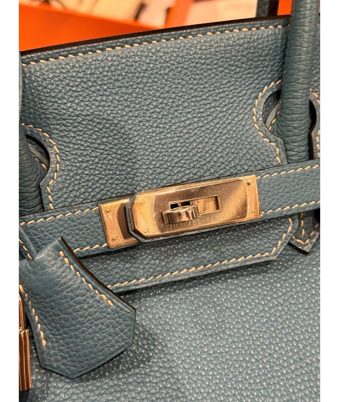 HERMES Голубая кожаная сумка на плечо, фото 2