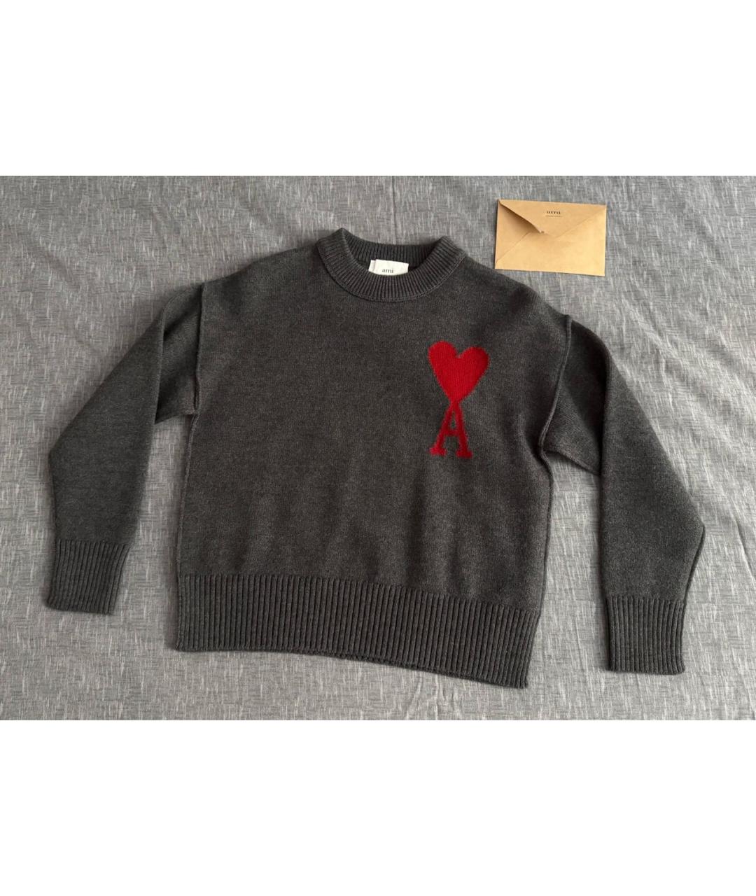 Ami Paris Антрацитовый шерстяной джемпер / свитер, фото 9