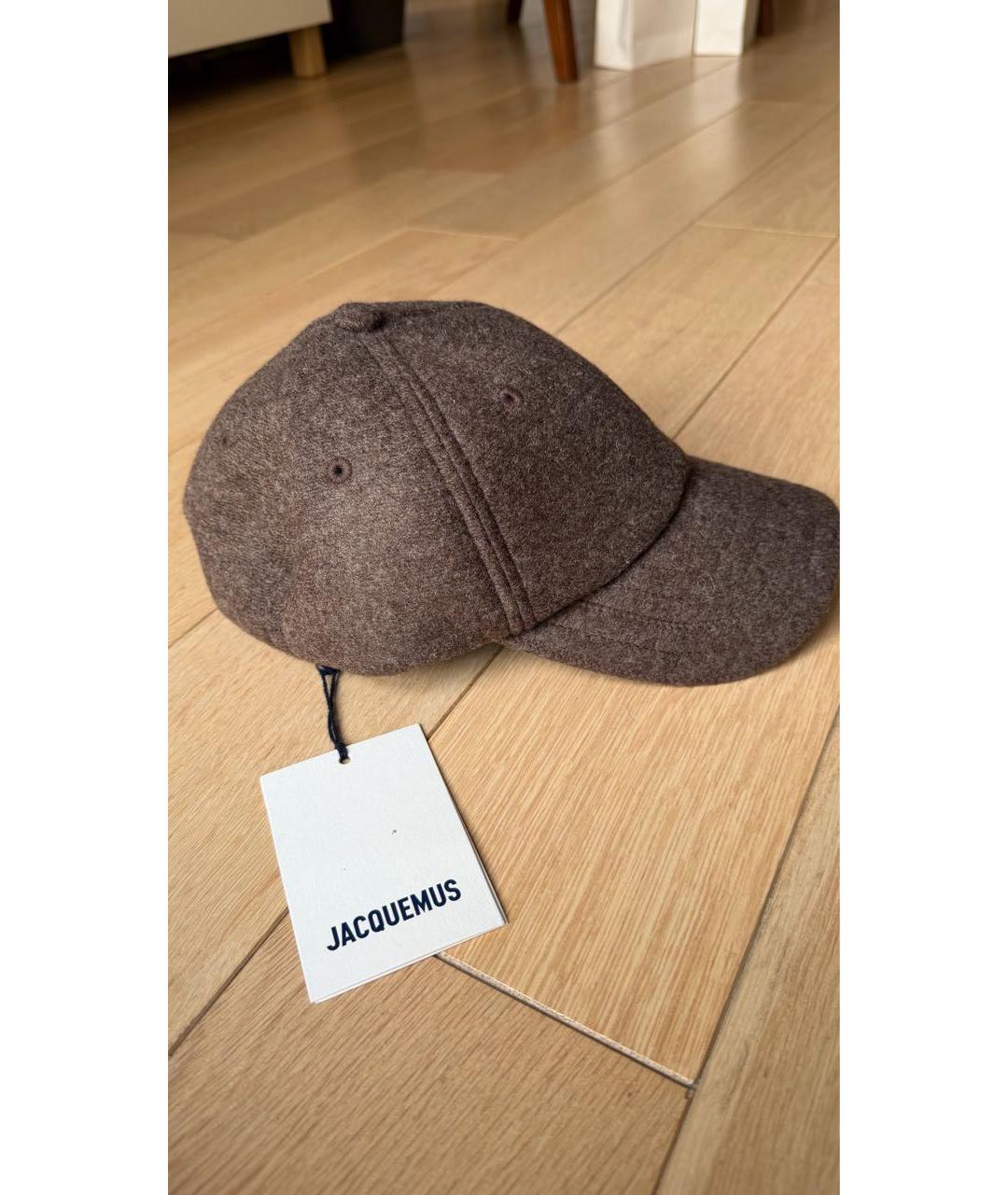 JACQUEMUS Коричневая шерстяная кепка, фото 3