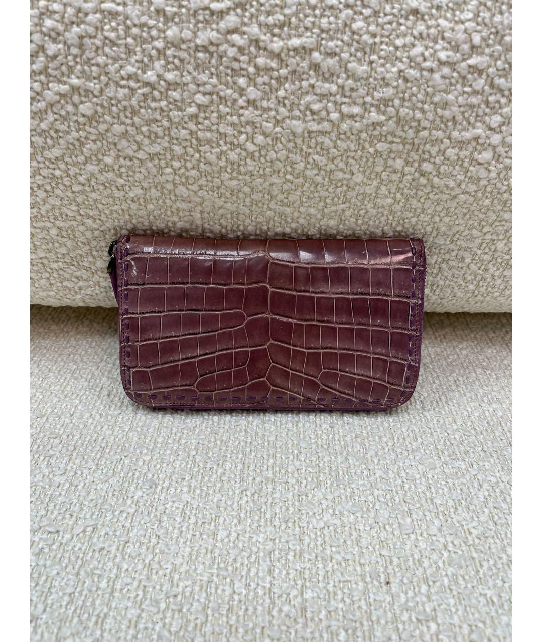 BOTTEGA VENETA Фиолетовый кошелек из экзотической кожи, фото 8