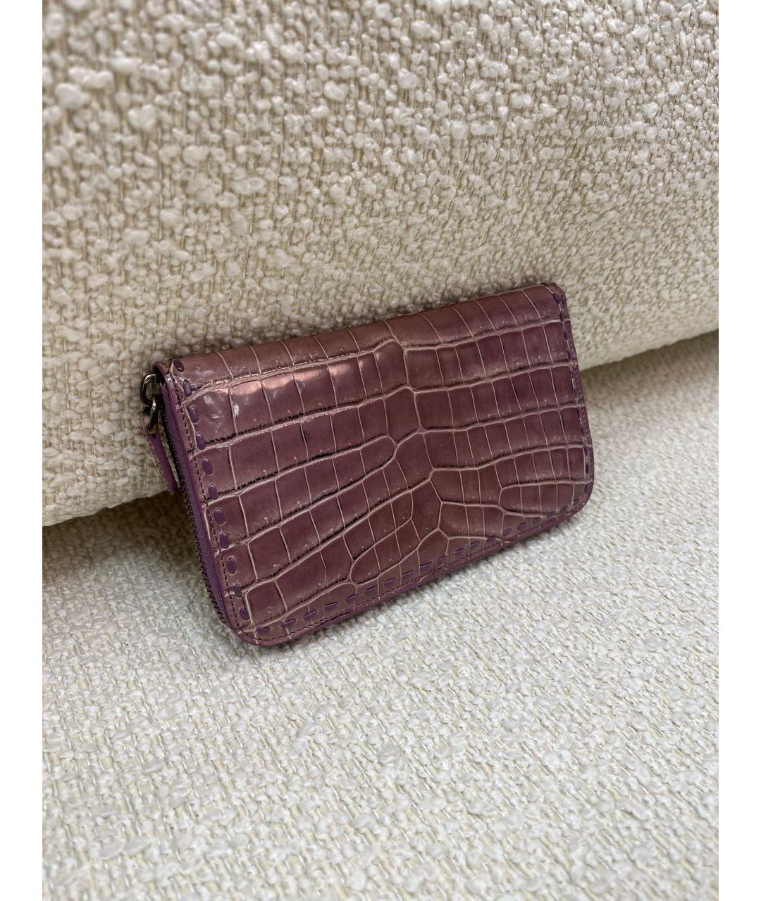 BOTTEGA VENETA Фиолетовый кошелек из экзотической кожи, фото 4