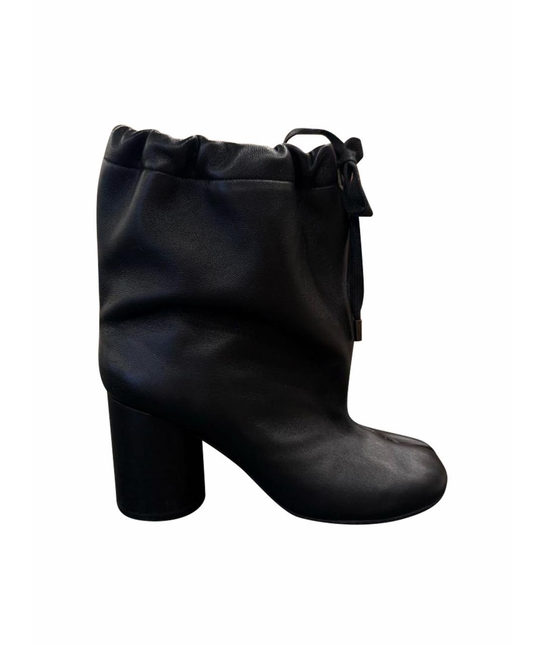 MAISON MARGIELA Черные кожаные ботильоны, фото 1