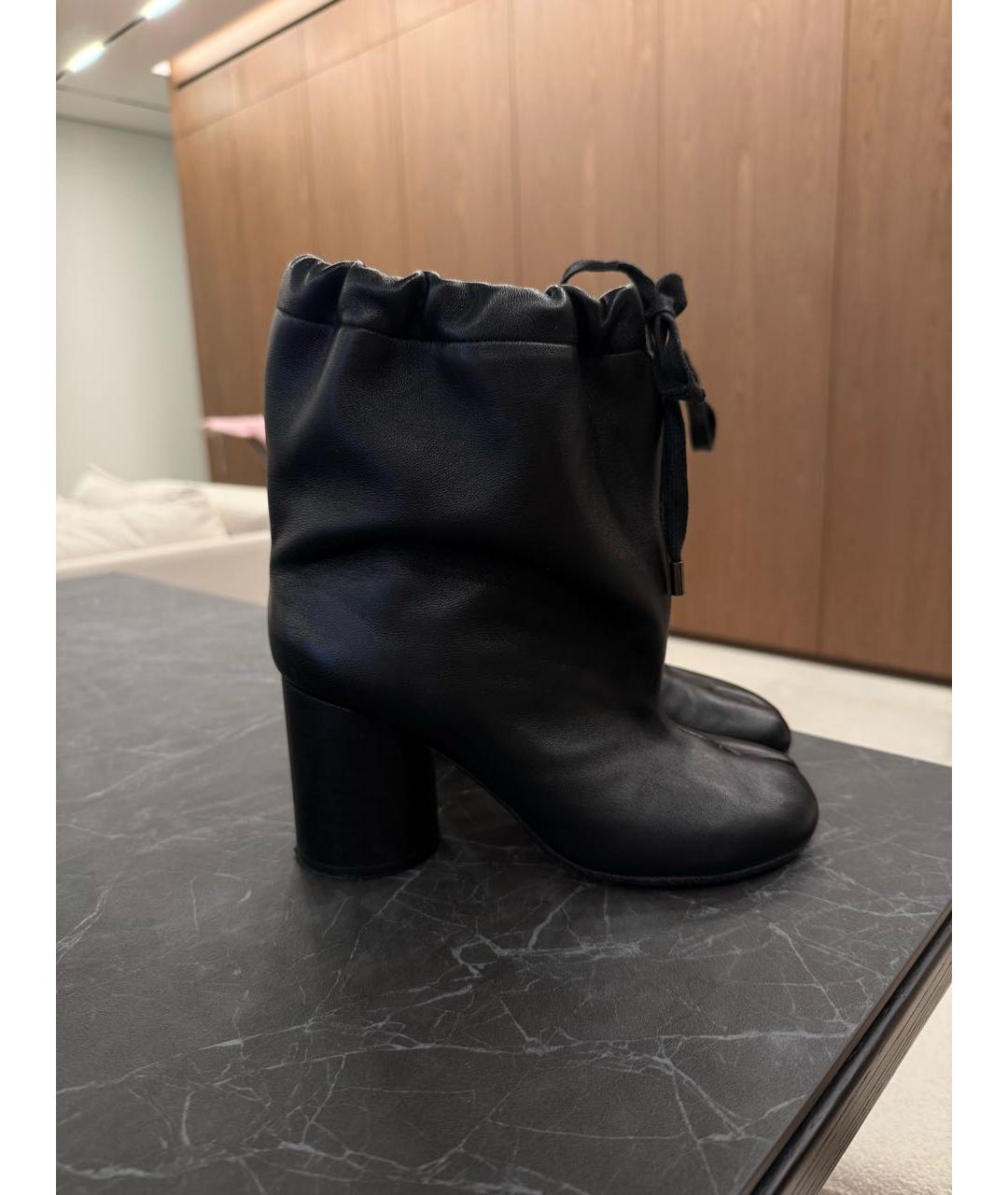 MAISON MARGIELA Черные кожаные ботильоны, фото 9