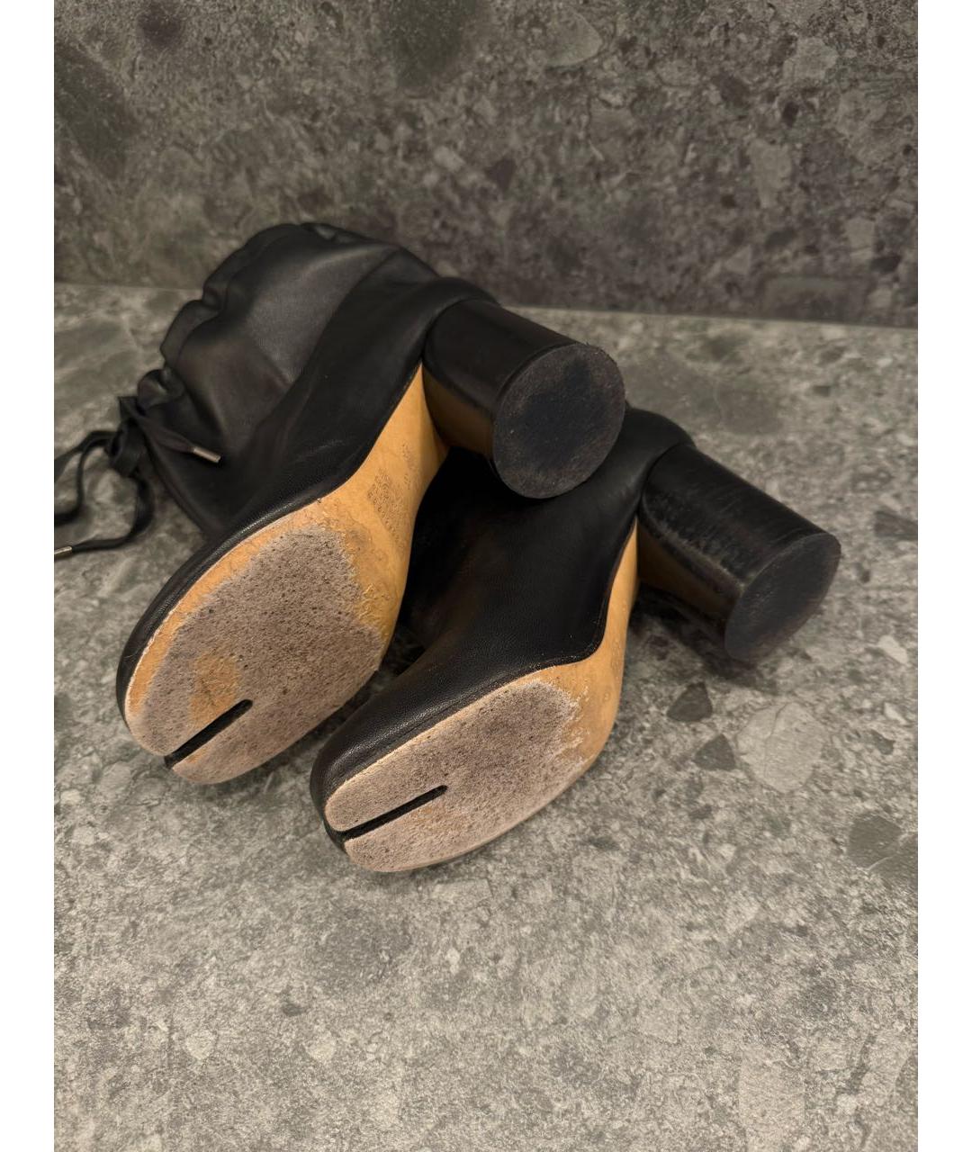 MAISON MARGIELA Черные кожаные ботильоны, фото 7