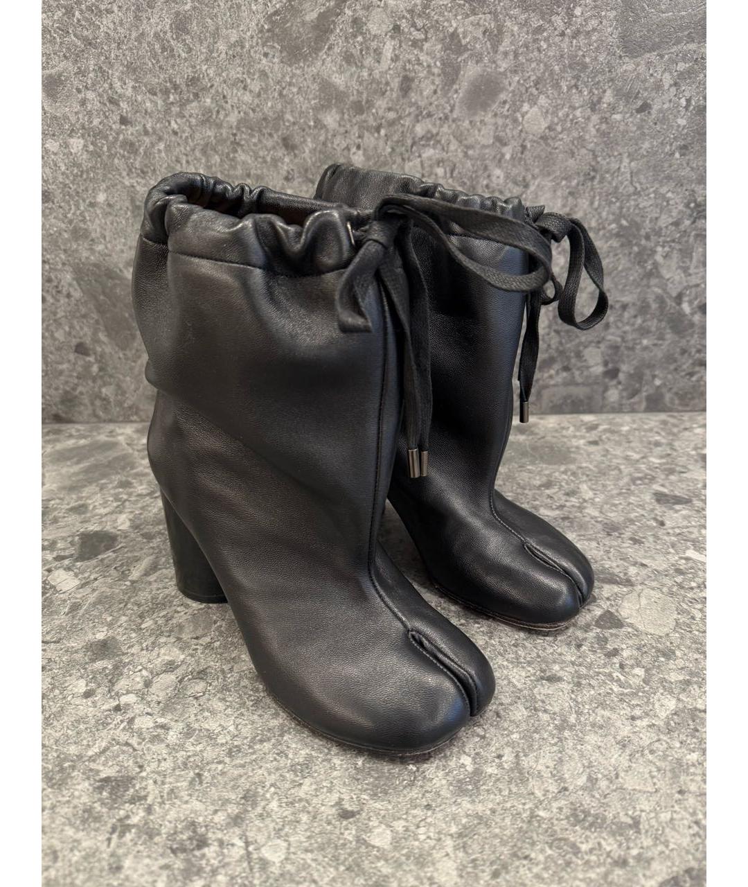 MAISON MARGIELA Черные кожаные ботильоны, фото 5