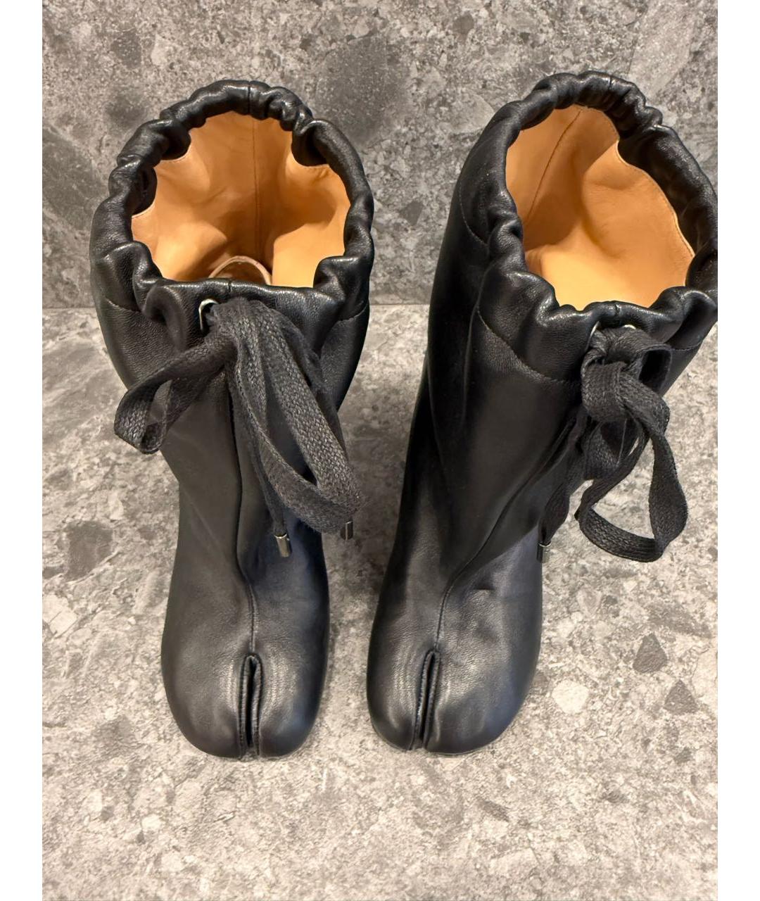 MAISON MARGIELA Черные кожаные ботильоны, фото 6