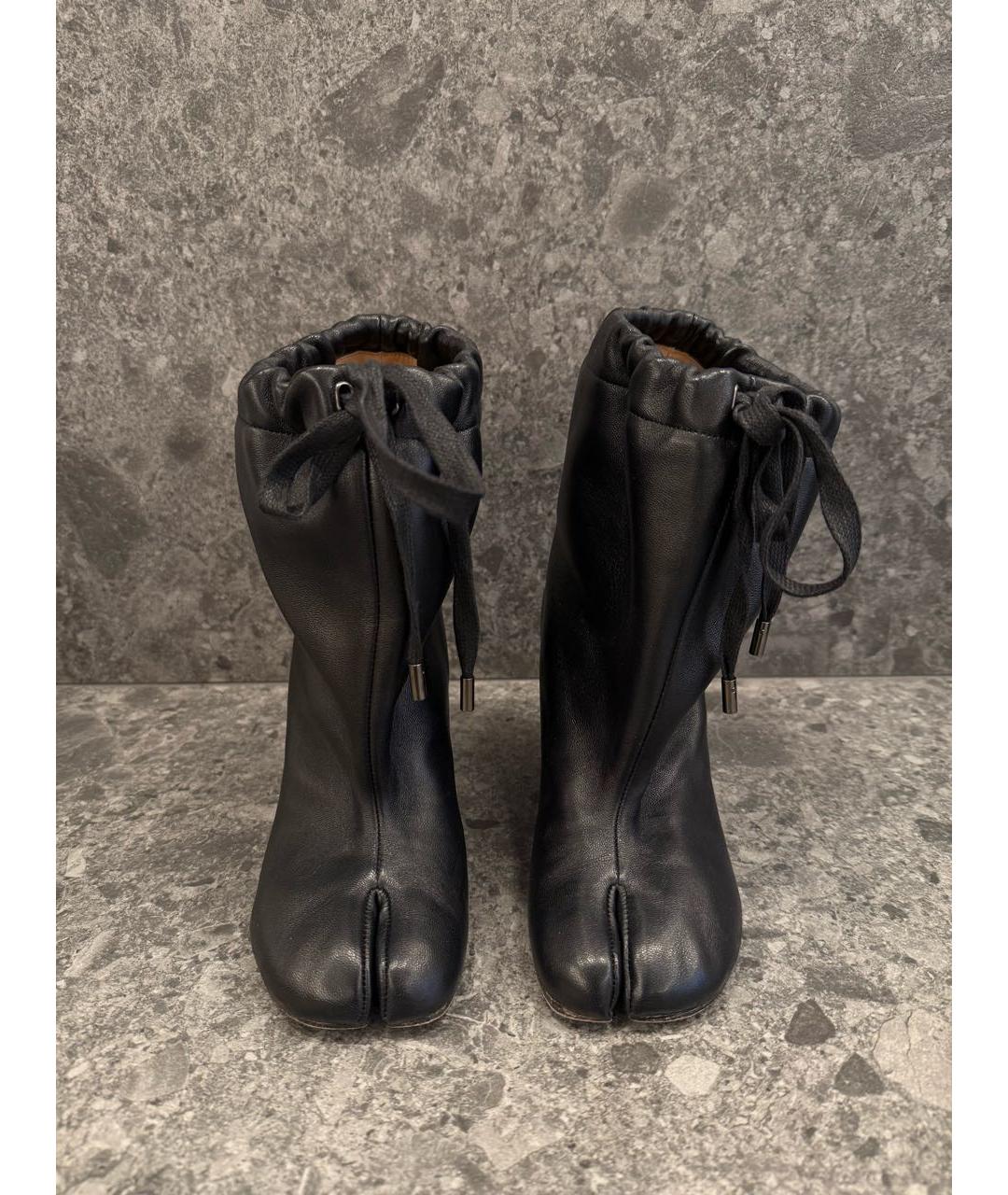 MAISON MARGIELA Черные кожаные ботильоны, фото 2