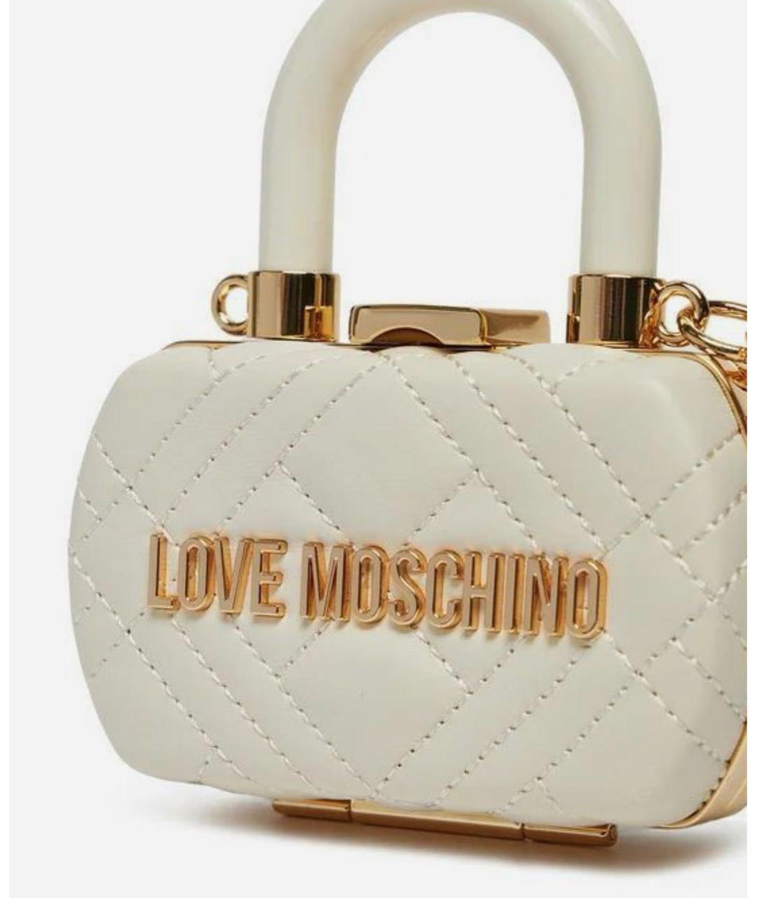 LOVE MOSCHINO Бежевая тканевая сумка с короткими ручками, фото 2