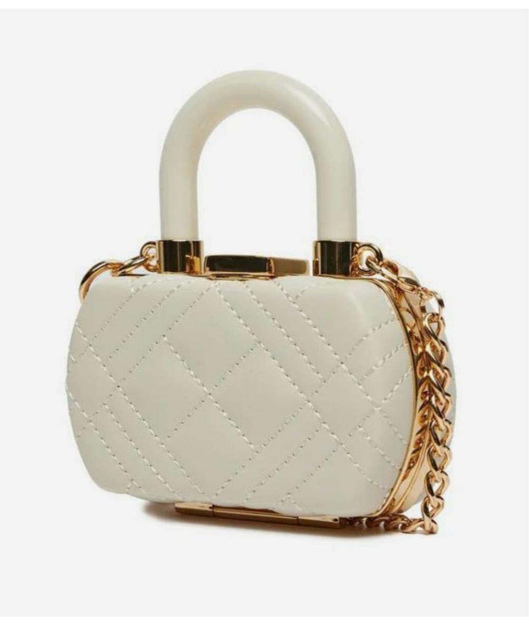 LOVE MOSCHINO Бежевая тканевая сумка с короткими ручками, фото 3