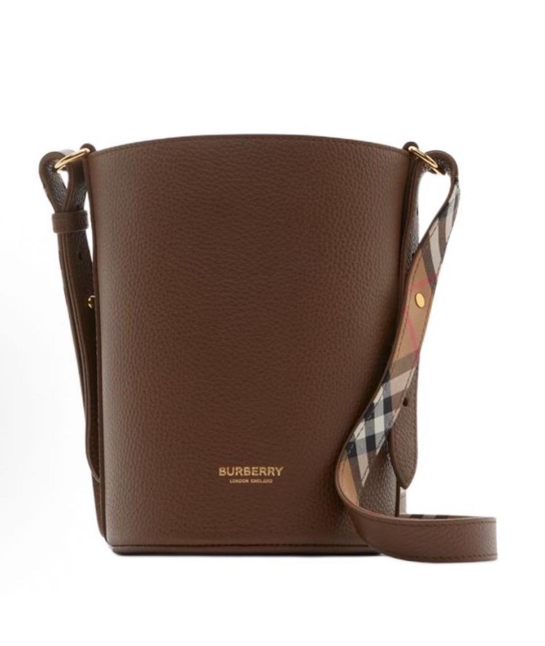 BURBERRY Коричневая кожаная сумка тоут, фото 1